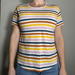 Madewell Multicolor Striped Basic T Shirt Size Medium